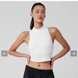 Alo white top that bra tank top size small